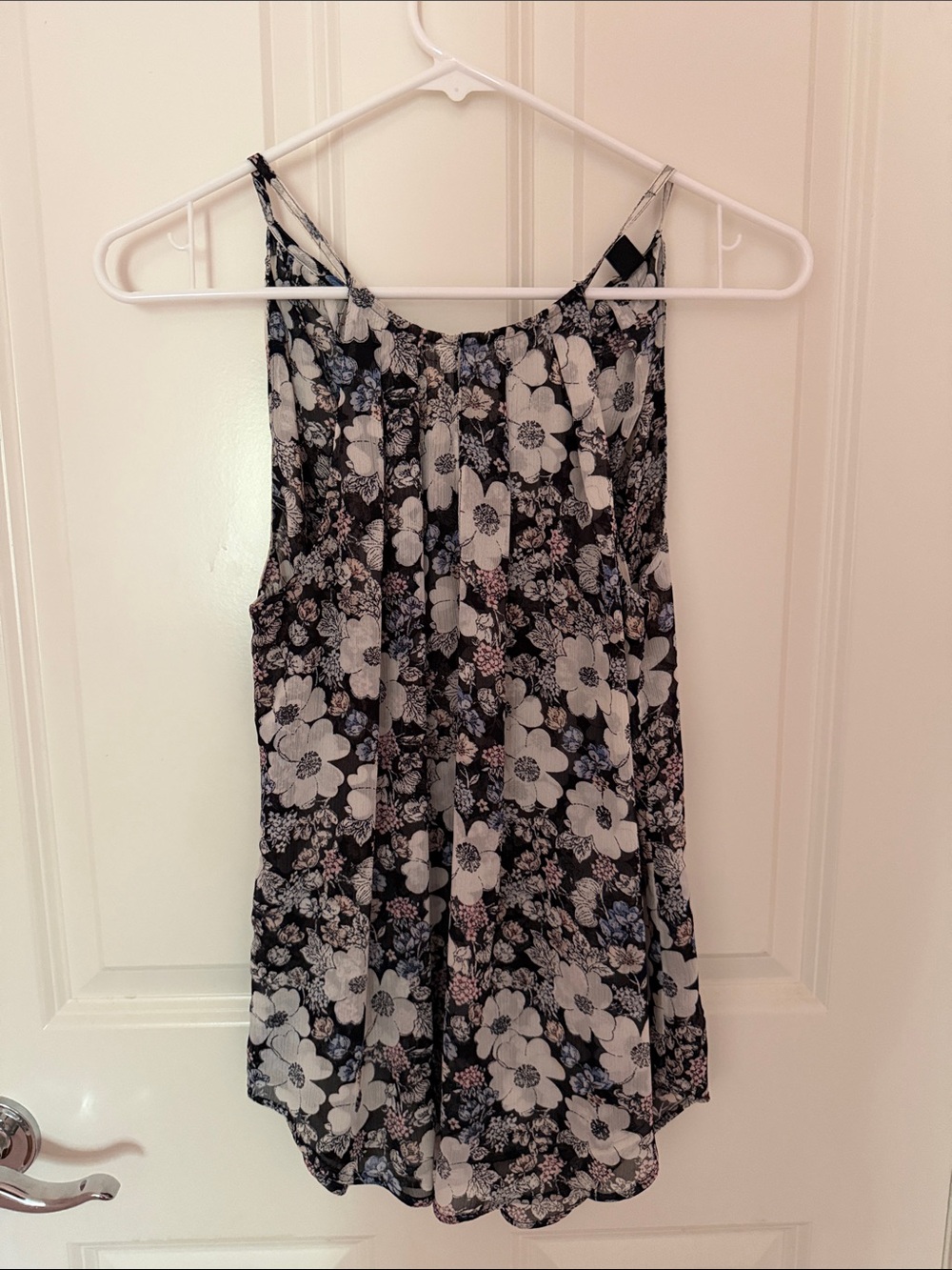 Ann Taylor Black & White Floral Camisole